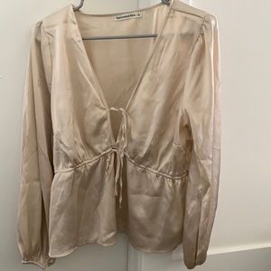 abercrombie and fitch gold blouse